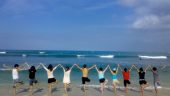 Morning in Waikiki, on the beach 🧘‍♂️🌈